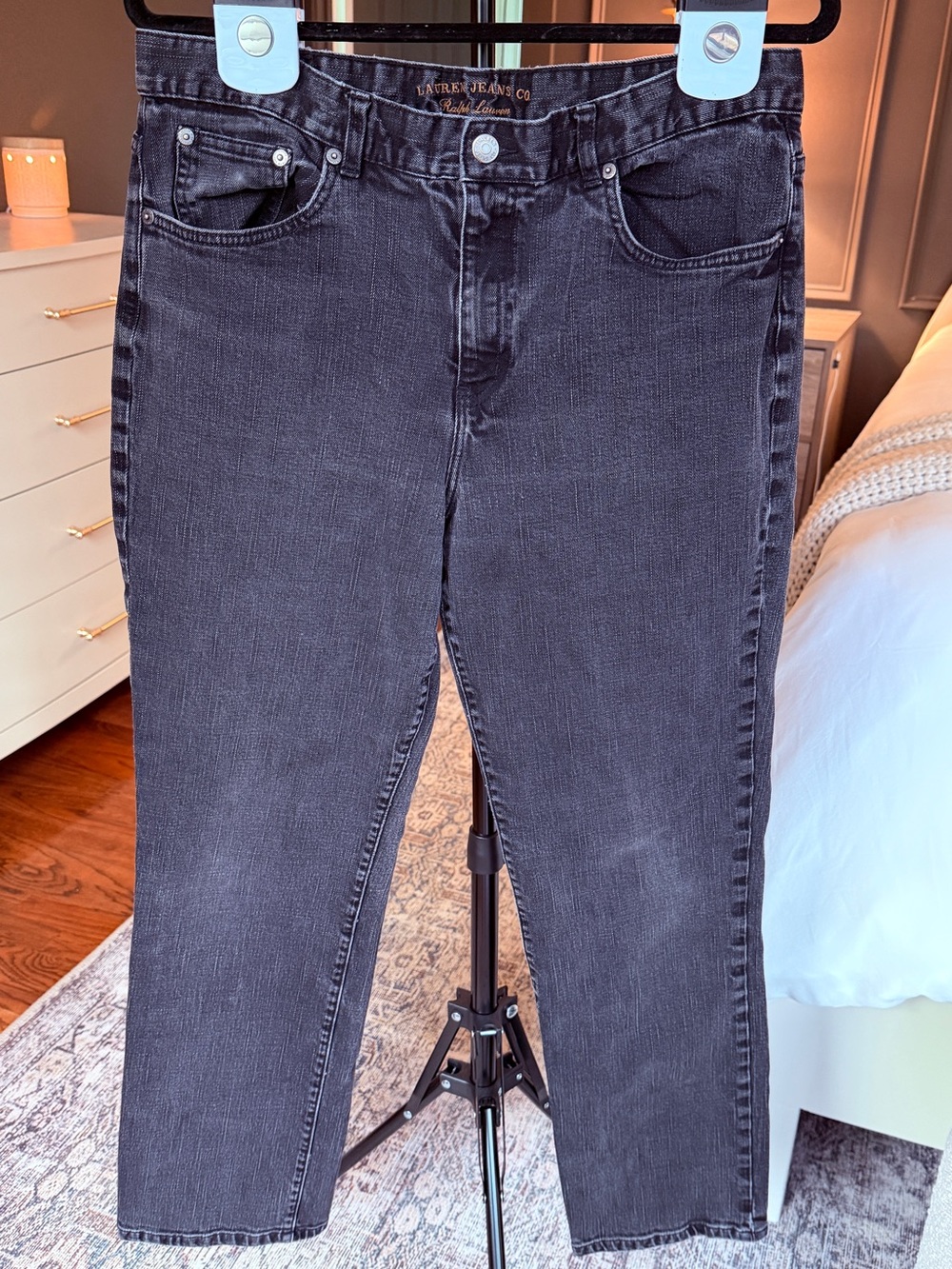 Lauren Ralph Lauren Classic Straight Black Wash Jeans Women’s Size 14 Stretch